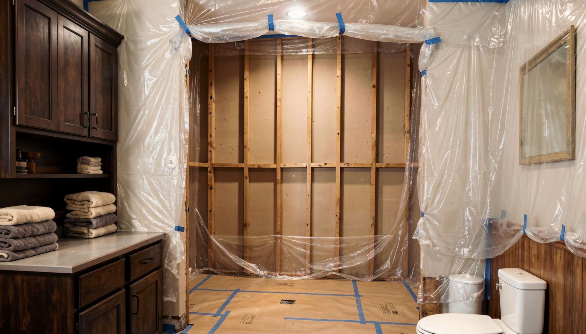 Demolition of an existing bathtub during a Seattle tub-to-shower conversion